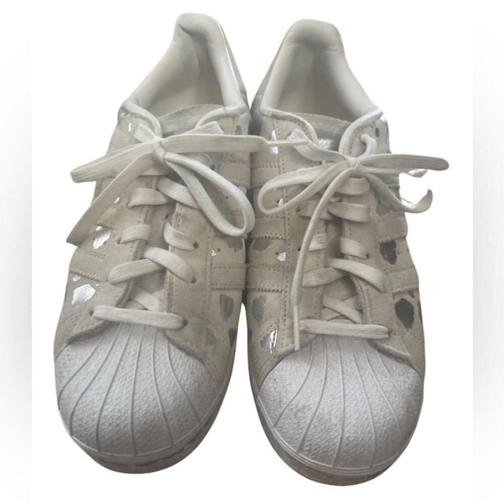 Adidas Superstar 7.5 Silver Paint Splatter Design